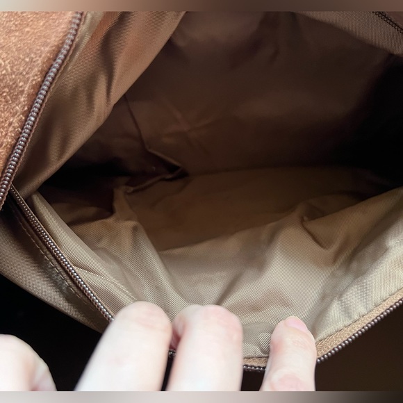 Overnight Travel Bag Brown Suede and Leather with long detachable strap - Picture 13 of 15